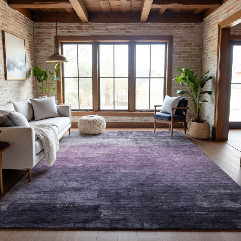 Tapis à rayures Sykora AMF1465 lavable à la machine de qualité supérieure, Rectangle 10 pi x 14 pi