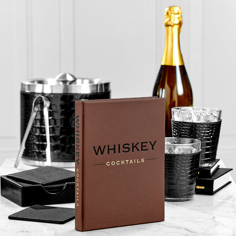 Whiskey Cocktails Leather Bound Book