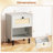 2 PCS Rattan Nightstand Boho End Table with Drawer & Open Shelf for Living Room White-347152599-347152593