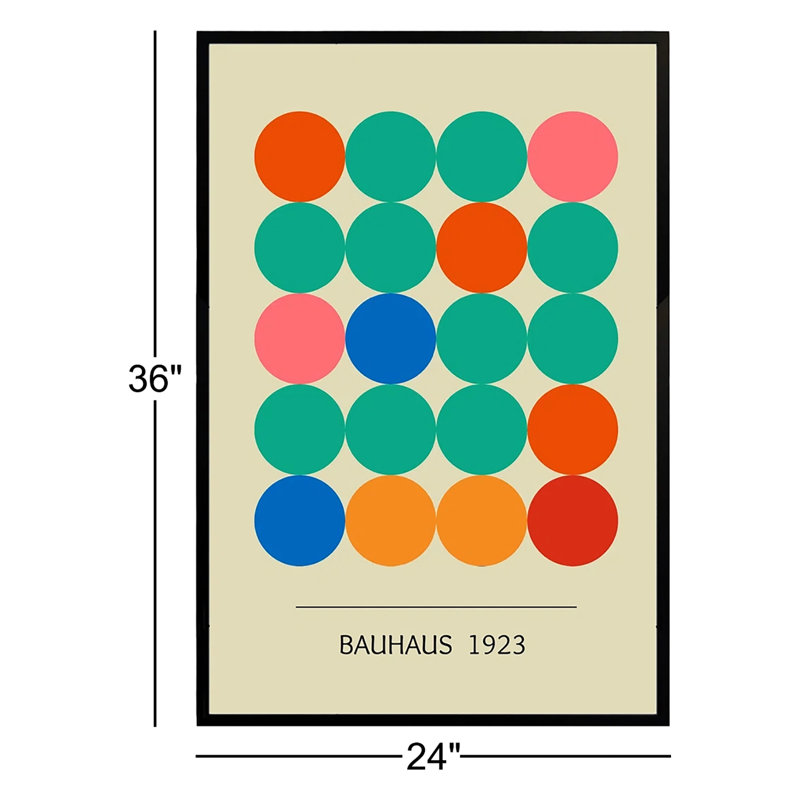 Seline Bauhaus 1923, reproduction d'art encadrée, Noir satiné, H 36 po x l 24 po x P 1,25 po