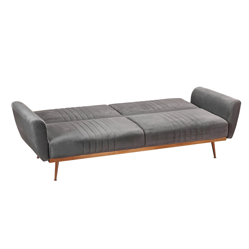 Eldridge 3 Seater Velvet Sleeper, Grey