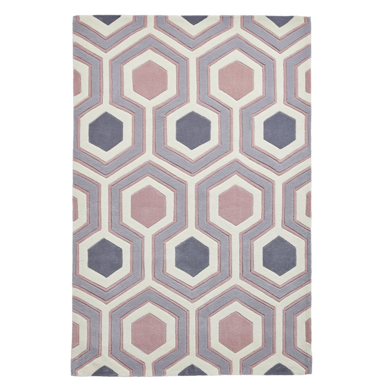 Evianna area rug Hand Tufted Rectangle Grey/Rose