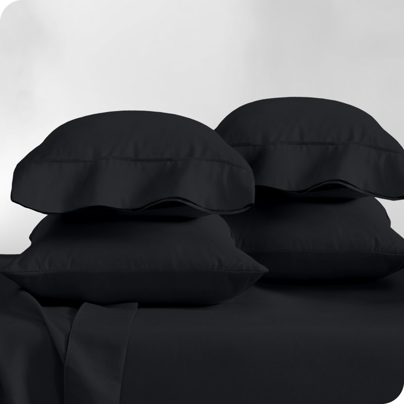 Ultra-Soft Microfiber Pillowcase, Black, 4 King Pillowcases