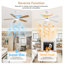 Ventilateur de plafond moderne de 52 pouces avec 3 lumières à DEL, Sofucor, ventilateur de plafond à 5 pales avec télécommande, ventilateur de chambre à coucher et ventilateur de salon, blanc-1820426883