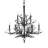 Eve 9 - Light Steel Dimmable Tiered Chandelier