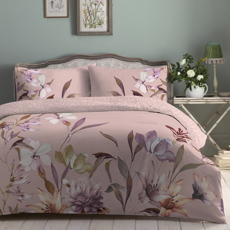Arabella Cotton Floral Duvet Cover Set, Super King Bed (260 x 220 cm)