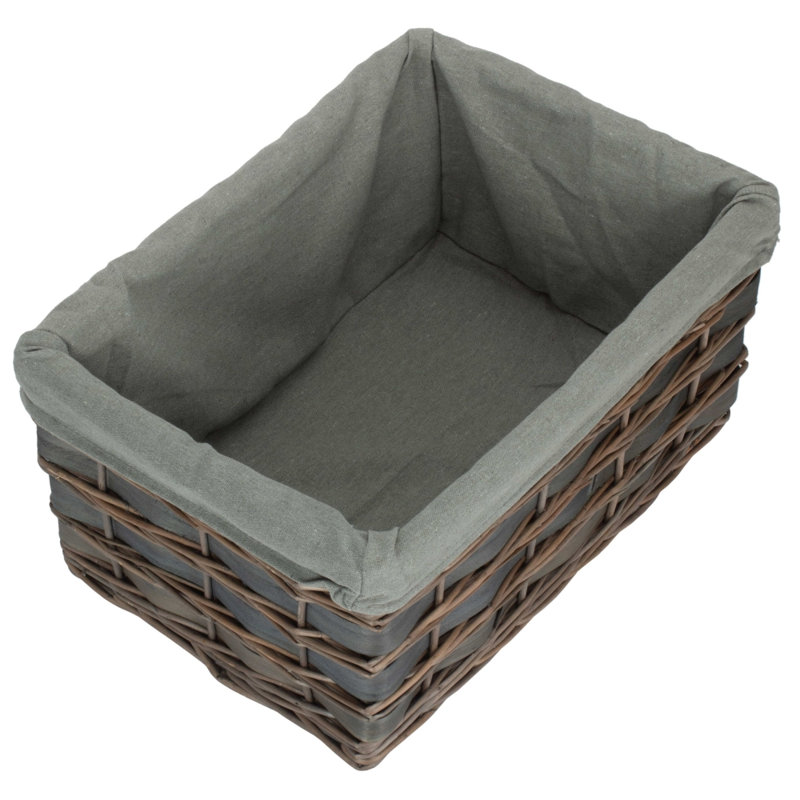 Highland Dunes Wicker Decorative Basket, Grey