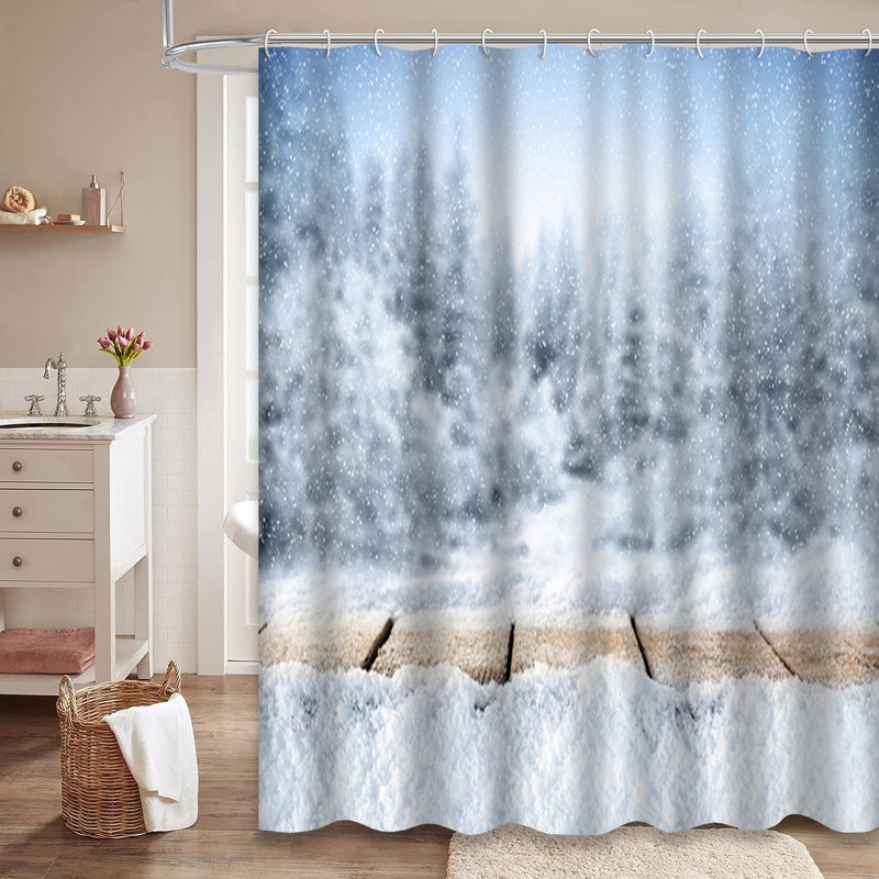 Rideau de douche Winter Snow, L 72 po x l 72 po