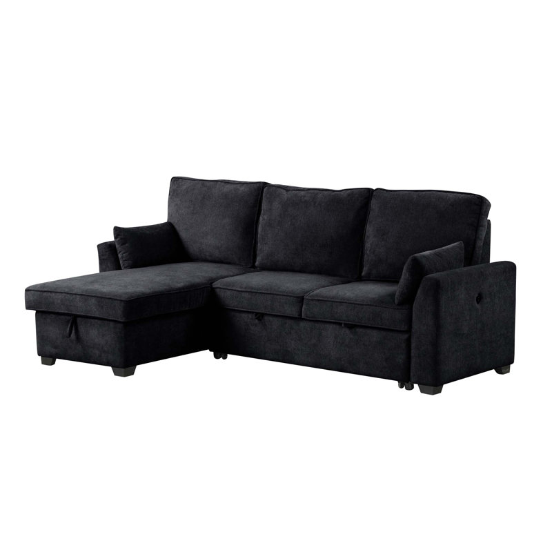 Tissu avec canapé à accoudoirs carrés, Noir