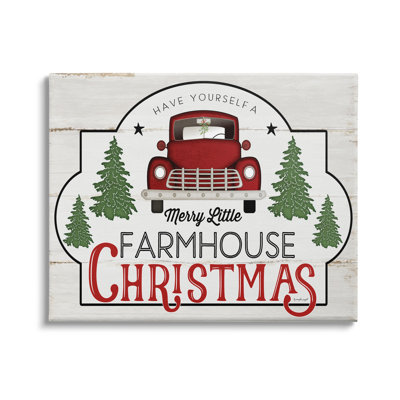 " Merry Little Farmhouse Christmas Red Truck Tree Forest " by Jennifer Pugh