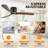 52 Inch Black Wood Ceiling Fans With Lights And Remote, Modern Flush Mount Low Profile Ceiling Fan With Light, 6 Speed, Reversible DC Motor, For Bedroom/Outdoor/Farmhouse/Patios
