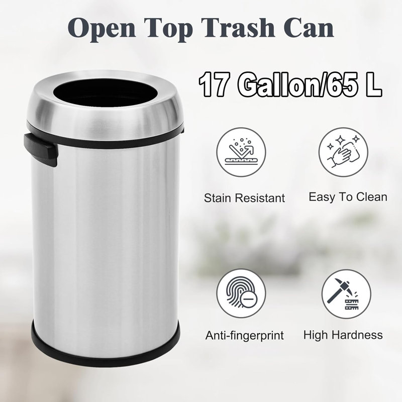 Poubelle de cuisine grande capacité 17 gallons