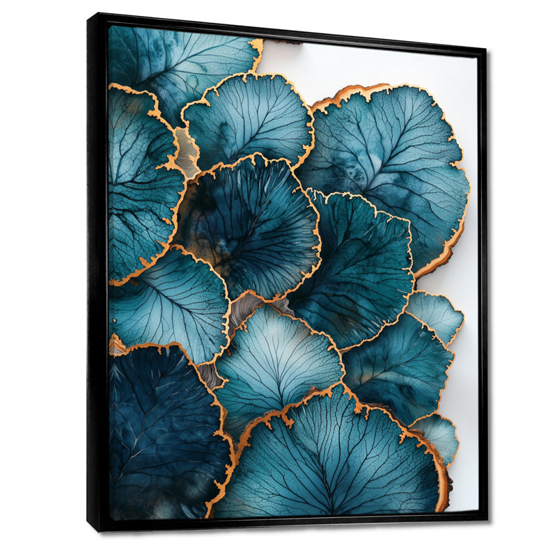 Agate, rivière des feuilles, diapositive en bois I - feuilles, impressions encadrées, H 32 po x l 16 po, Noir