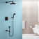 Système de douche complet avec robinet de baignoire avec valve brute et 3 fonctions