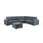 Latitude Run® Grey Woven Fabric 7-Seater Sectional Sofa with Ottoman-122004087