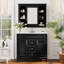Meuble-lavabo de salle de bain avec lavabo supérieur, armoire à miroir, armoire de rangement moderne avec 2 portes à fermeture douce et 2 tiroirs, meuble-lavabo simple-1513467748