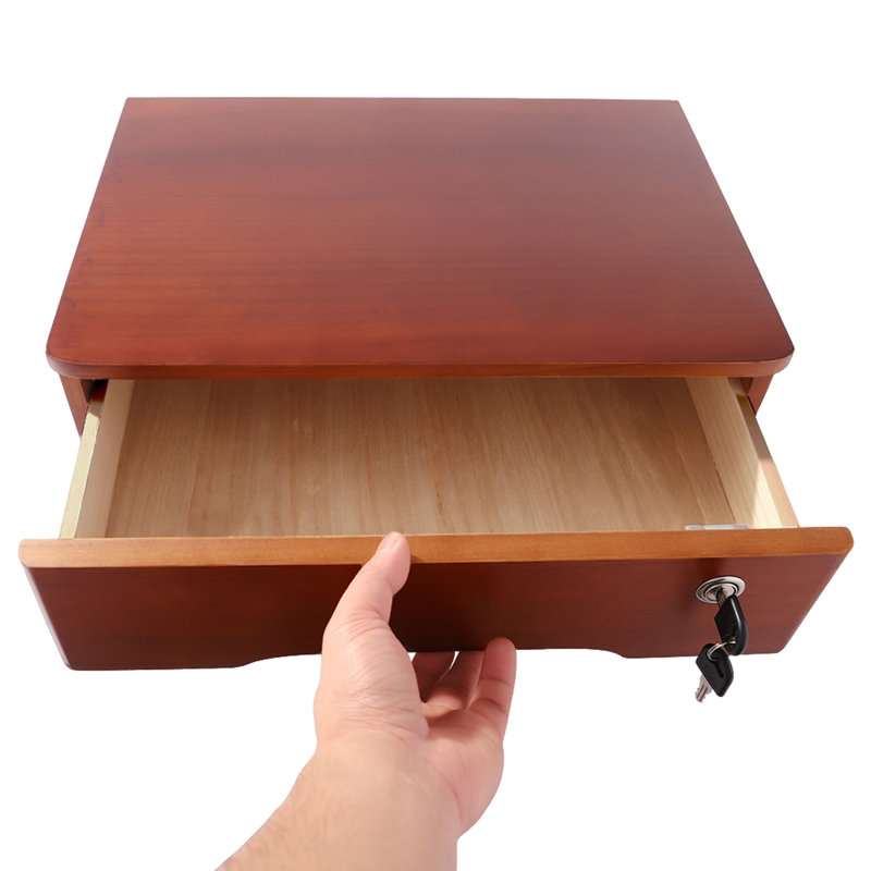Mercedi Solid Wood Desk Organizer, Brown