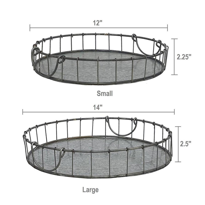Hicksley Metal Tray - Set of 2