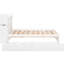 Lit double avec tablettes coulissantes, lit gigogne simple, 2 tiroirs, construction en bois massif, sans sommier tapissier, tiroirs à plateforme blancs et ensemble pour chambre à coucher