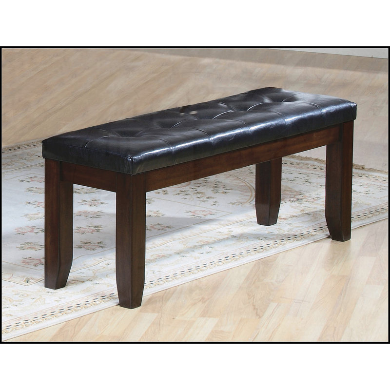 Charming Tufted Upholstered Bench with Sturdy Wood Legs for Living Room