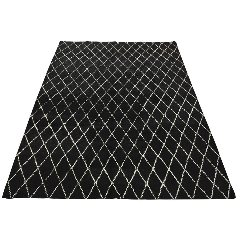Tapis noir nouvel âge en laine 8 pi 2 po x 9 pi 11 po Felma