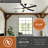  Cary 56 in. Matte Black and Satin Brass Indoor Rod Mount Ceiling Fan with Matte Black Blades, Integrated LED Light Kit and Remote Control Included, 6 Speed Energy Efficient DC Motor