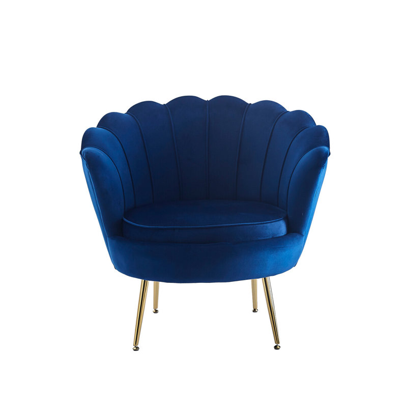 Beltrami Upholstered Barrel Chair, Dark blue