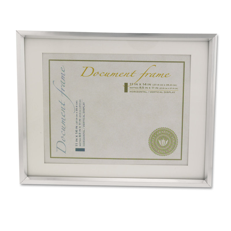 Metallic Silver Matte Picture Frame with Mat