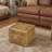 Genuine Leather Square Cube Ottoman Foot Stool-495717866