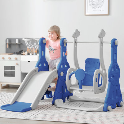 Ensemble de jeu 4 en 1 avec balançoire et balançoire pour tout-petits avec lecteur de musique