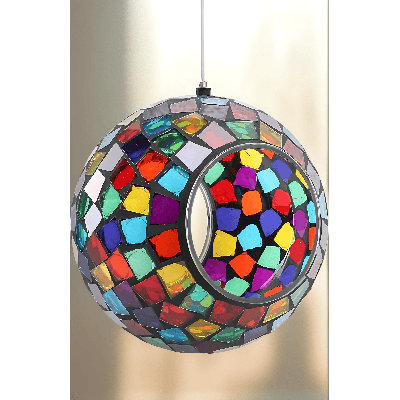 Mosaic Glass Bird Feeder With Fly-Through Design, Stained Glass Outdoor Hanging Feeder For Garden And Patio Decor