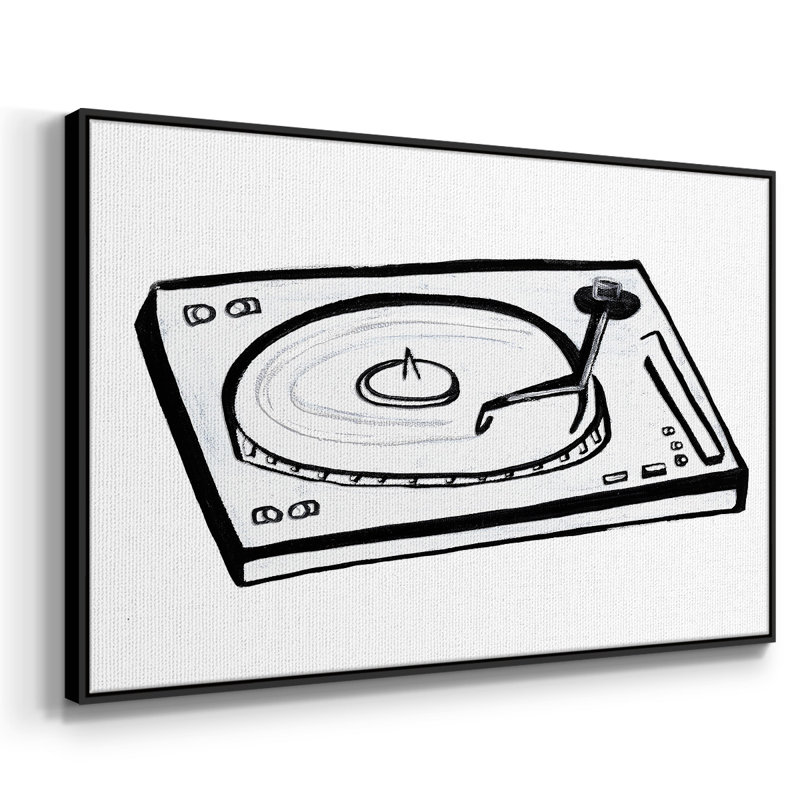 Esquisse en vinyle, H 25 po x l 37 po x P 2 po, Toile encadrée noire