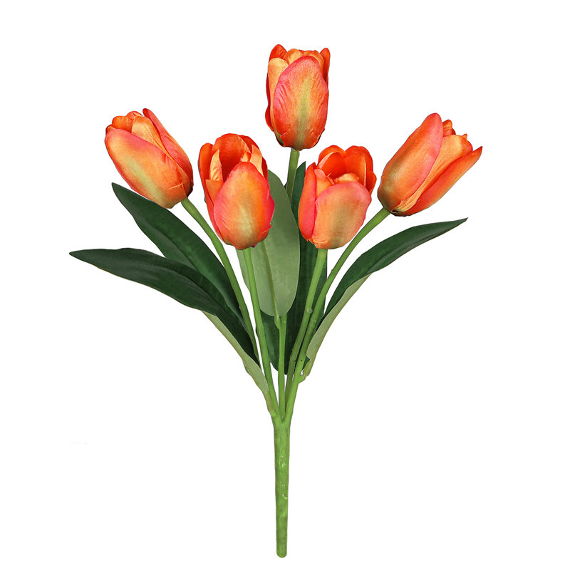 Bouquet de tiges de tulipes artificielles, Orange