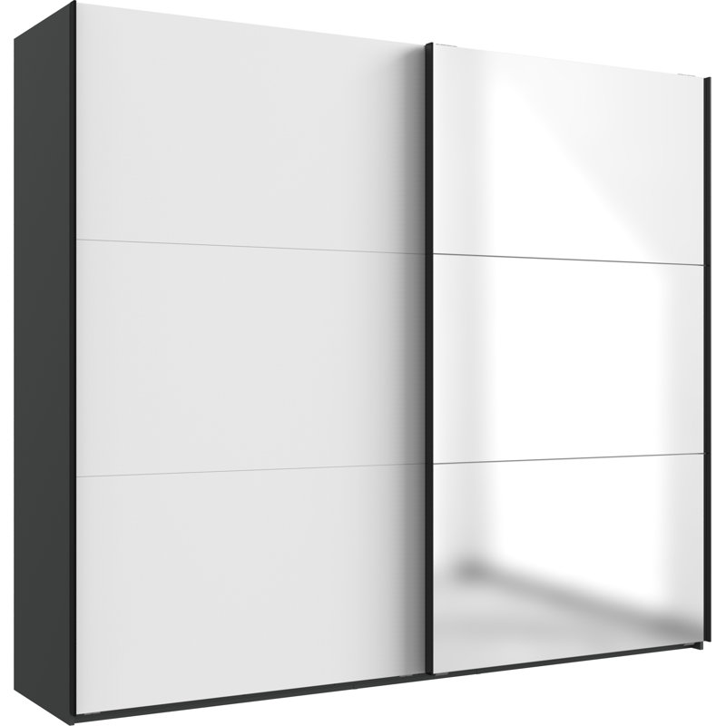 Guardino 2 Door Wardrobe, 216cm H x 250cm W x 65cm D, Plank Oak