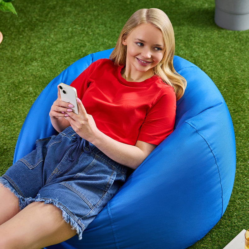 Bean Bag Bazaar Kingston Water-Resistant Classic Bean Bag, Blue