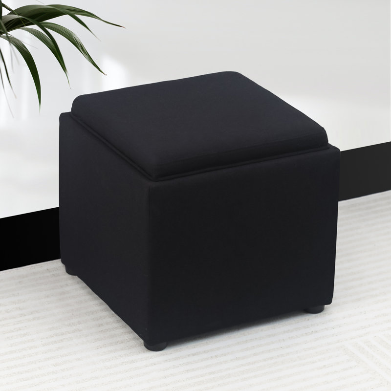 Ciocia Upholstered Ottoman, Black