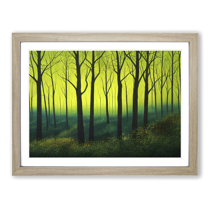 Resplendent Spring Forest 1 Piece Single Picture Frame Painting, 34cm H x 46cm W x 2cm D, Oak Framed