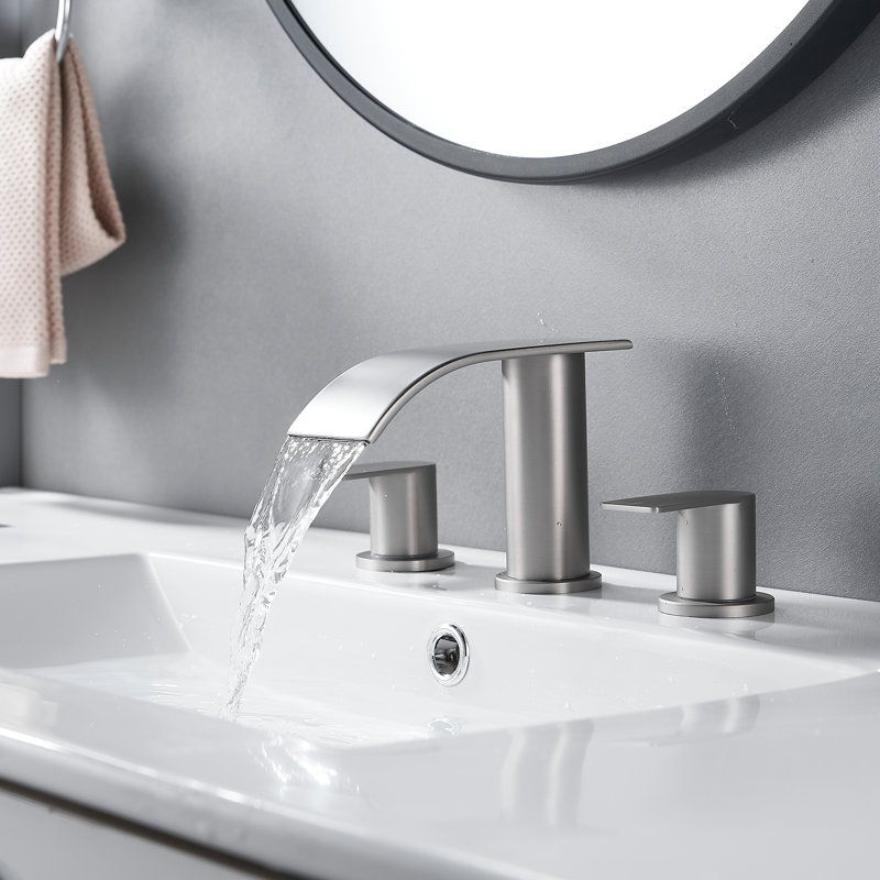 Forious® Ultra Widespread Faucet 2-handle Bathroom Faucet with Drain Assembly, Stainless Steel