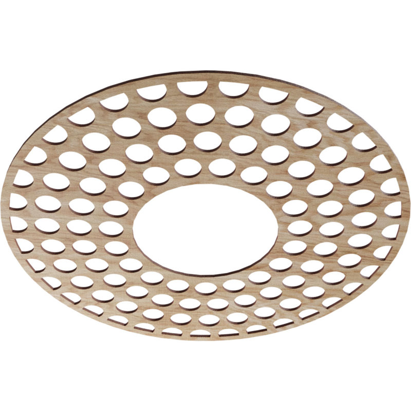 Médaillon de plafond 26 po x 9 1/2 po x P 9 po, Chêne rouge, H 30 po x l 30 po x P 0,25 po