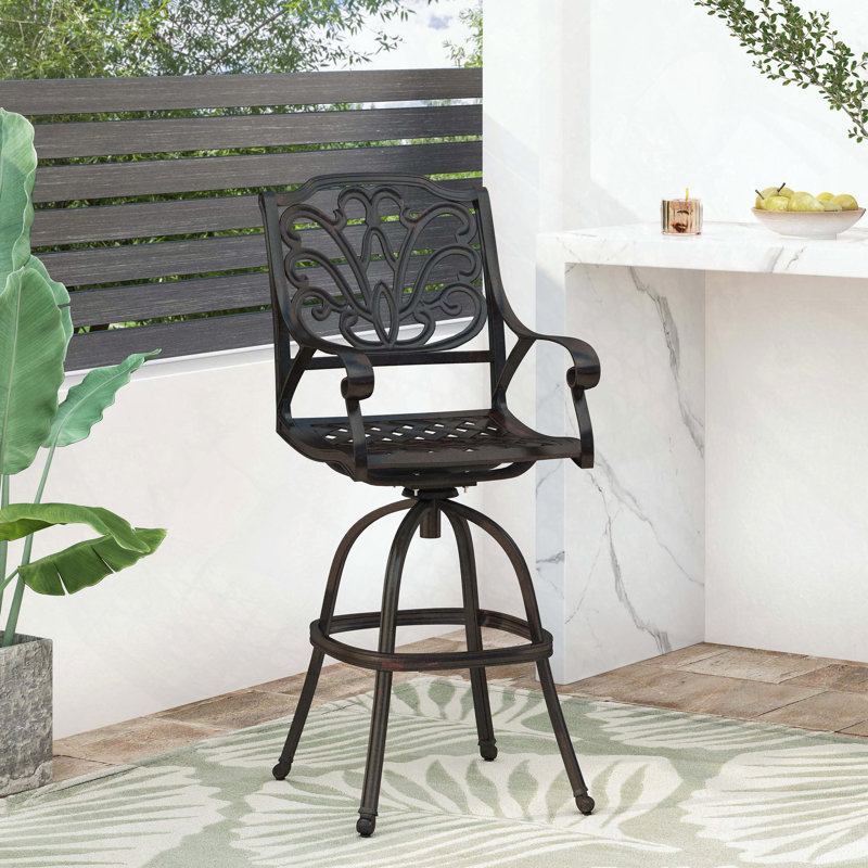 Tabouret de bar pivotant en fonte d'aluminium