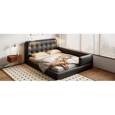 Upholstered Platform Bed With 2 Reading Lights