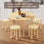 Ensemble de 4 chaises d'appoint en bois, peu encombrantes et polyvalentes pour les petits appartements et la vie moderne-1909334428