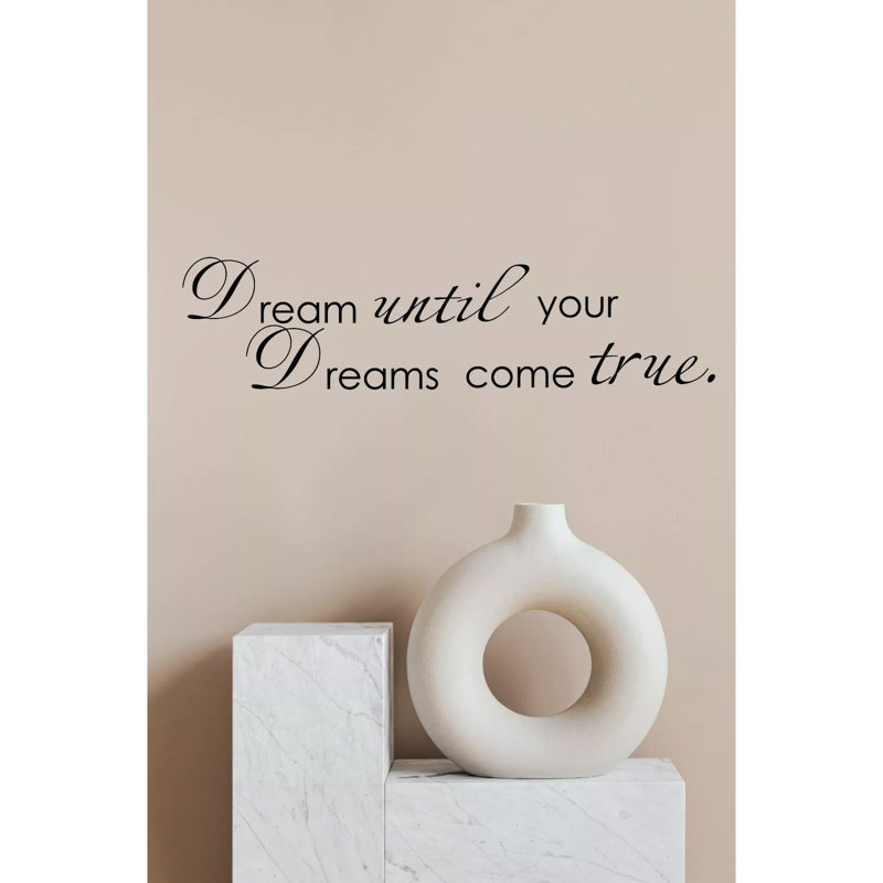 Dream Until Your Dreams Come True Wall Famous PVC Wall Sticker Decal Quote Art Vinyl, 22" H x 88" W x 4" D, Red