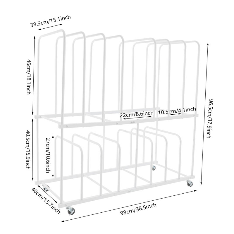 2 Tier Art Storage Rack With Wheels