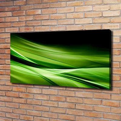 Green Waves Background - No Frame Print on Canvas