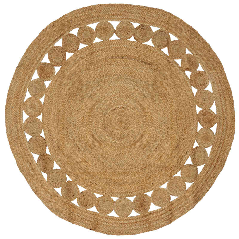 Hand Braided Area Rug, Natural, Round 180cm
