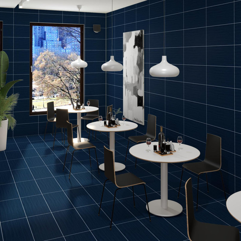 Refinery 12'' W x 24'' L Porcelain Singular Tile, Navy