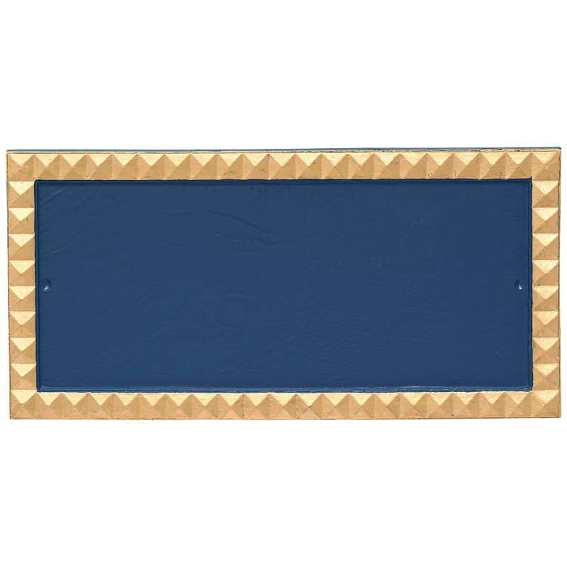 Plaque d’adresse murale sur 2 lignes cairo, Bleu mer / Or