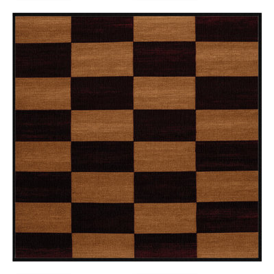 Machine Washable Checkered Red Area Rug