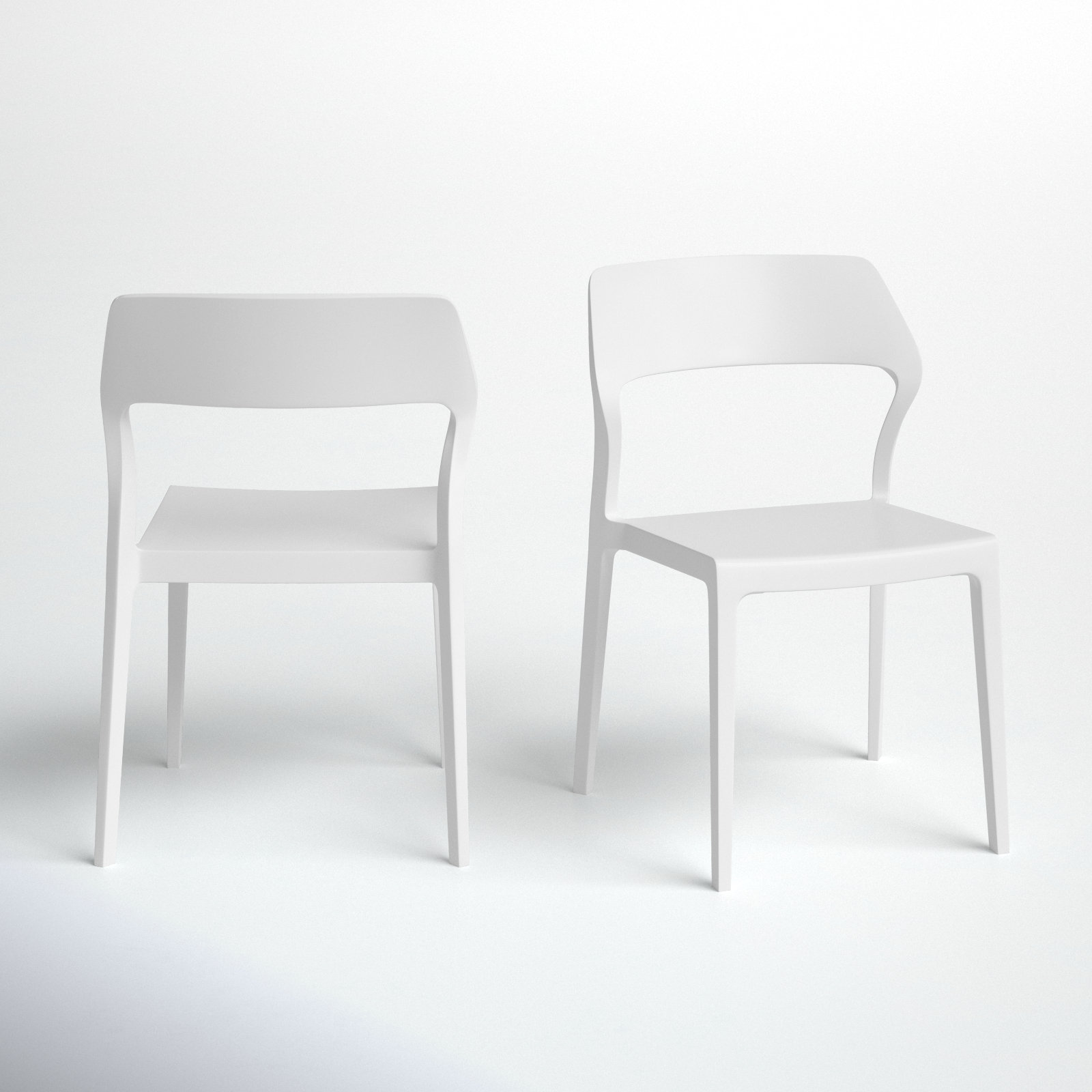 Farrah Stacking Patio Dining Side Chair, White